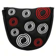 1pc Durable PU Leather Super Soft Embroidered Golf Club Head Cover With Magnetic Buckle, Putter Cover Suitable For Outdoor Enthusiasts Of Both Genders