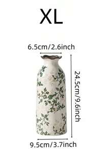 1件手工復古開片釉花卉花瓶，鄉村農舍風陶瓷裝飾，綠色花卉圖案，波希米亞居家裝飾，適用於客廳、臥室、桌面，可插鮮花/乾花，節日禮物 - 彩色 - 查看 16