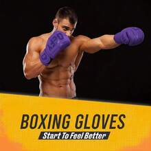 Guantes de boxeo para hombres y mujeres, guantes de boxeo de piel sintética de alta calidad para entrenamiento, perfectos para perforar bolsas pesadas, guantes de combate y pelea - Negro - Ver 4