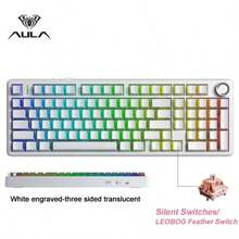 AULA Bàn phím cơ không dây F99 Pro, 3 chế độ kết nối, 99 phím, switch Cherry OEM, pin dung lượng lớn 8000mAh, switch có thể thay nóng, thiết kế gắn gioăng, núm điều khiển đa phương tiện, đèn nền RGB, keycap PBT, phù hợp cho chơi game PC và sử dụng văn phòng. - Nhiều màu - Xem 18