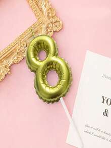 1-2 złote faliste świeczki urodzinowe z cyframi 0-9, marzycielskie, gwiaździste niebo, złote kropki, kreatywne świeczki urodzinowe z cyframi - Złoto - Zobacz 8