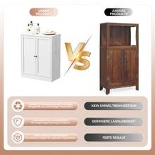 88 Cm High, Freestanding Storage Shelf In White Metal – Kitchen Cabinet With Height-Adjustable Shelves, Ergonomic Handles, Assembly Required