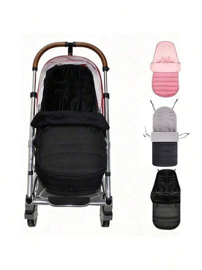 Saco de dormir para cochecito, cubierta para los pies a prueba de viento y abrigada, protector contra el viento para cochecito de bebé, para otoño e invierno, calentador de pies universal para exteriores