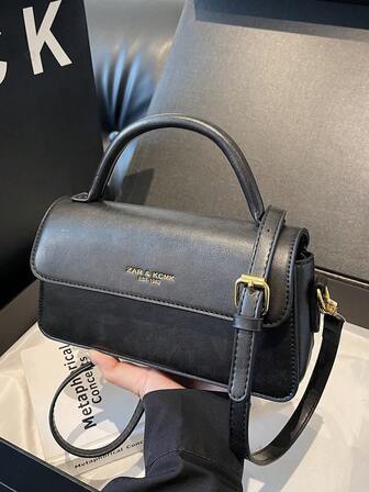 1 pieza Bolso de mano minimalista de Navidad vintage para mujer, nueva moda de bolso cuadrado pequeño, bolso de hombro de unicolor versátil, adecuado para ir al trabajo, de compras, citas, regalo de cumpleaños