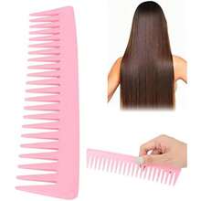 Peine de Dientes Anchos, Cabello Grande Redondeado, Peine Desenredante sin Mango para Cabello Rizado, Cabello Húmedo y Seco ()(Rosa) - Multicolor - Ver 4