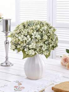 1/80支浪漫仿真绣球花中心装饰品，塑料花，丝绸花束，适用于家居装饰、婚礼装饰、春季装饰、房间装饰、厨房用品、餐厅、卧室装饰、浴室用品、酒店派对活动礼品，手持花艺摆件，适用于情人节客厅/餐桌装饰/新娘捧花/户外花园 - 綠色 - 查看 5