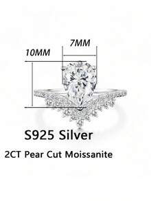1pc Women's Wedding Ring, Drawn Silk Ring, 2.1g 925 Sterling Silver, 2 Carat Moissanite, Bohemian Palace Style, Engagement, Wedding, Anniversary, Valentine's Day Gift, Comes With Moissanite Certificate And Elegant Gift Box