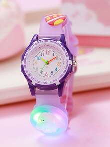 1pc/Set Casual Cartoon Cute Sweet Fresh Candy Color Adorable Little White Rabbit Silicone Watch, Preferred By Teenagers And Students, Year-End Promotion, Promotion, Online Exclusive - Multicolor - View 2