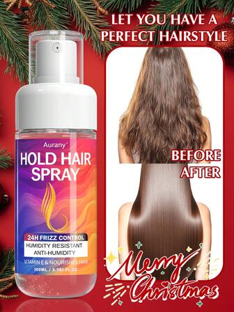 AURANY Hold Hair Spray With Plant Components & Vitamin E , Hair Spray For 24H Frizz Control, Hair Moisturization & Humidity Resistance, Non - Greasy , Delicate Spray Mist & Pleasant Long - Lasting Aroma , Suitable For All Hair Types (Straight, Wavy, Curly) And Lengths, Perfect For Daily Hair Styling Routines -100ML