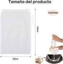 ¡Recomendado3 Piezas Cheese Cloth, Colador De Malla Fina, Ideal Para Filtrar Nueces, Avena, Leche De Soja, Yogur Griego, Queso, Frutas, Verduras, Tofu, Café Frío e Incluso Sopa, Etc¡Top de Temporada - 1 - Ver 4
