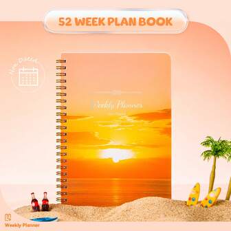 New Year's Planner Without Dates, 54 Brand New Inner Pages For Weekly, Daily, And Summary Schedules, Time Management, Planning, And Study/Work Schedules. Waterproof Cover, Smooth Writing, Perfect As A 2026 New Year's Planner Or Christmas Gift For Friends And Family.