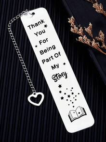 1 pièce Marque-page en acier inoxydable inspirant, gravé avec "Merci d'avoir fait partie de mon histoire" en anglais. Cadeau motivant pour les enseignants, les amis, les collègues, la famille