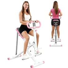 Squat Machine Kniebeugenmaschine Für Zuhause, Faltbarer Trainingstrainer Für Das Gesäßmuskeltraining Mit Widerstandsbändern, Für Po, Gesäß, Oberschenkel, Bauch, Rücken/Beinpresse, Hüftstoß Für Das Hei - Pink - View 3