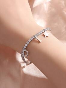 1条时尚简约字母星形装饰链手链，适合女性日常佩戴 - 手鍊 - 查看 4