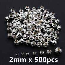 50-500pcs/Bag 2-8mm Gold Silver Color Round Spacer Beads Ball End Seed Metal Beads For DIY Jewelry Making Findings Accessories