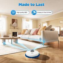 Manual Floor Mopping Tool (White ABS) - 645.83ft² Cleaning Area, Wet/Dry Wipes, Easy To Use For Wood/Tile/Marble Floors - trắng - Xem 2