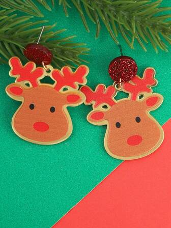 Söta tecknade örhängen i julserien, mångsidiga europeiska och amerikanska stilar