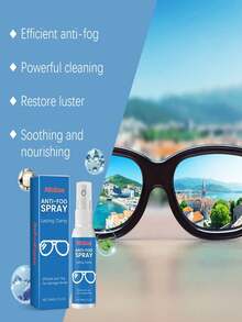 Eyeglasses Anti-Fog Cleaning Spray, Keeps Vision Clear, Cleans Lenses (Random New Or Old Style Shipped). Lens Cleaning Spray Kit, Includes Cleaning Bottle, Microfiber Cloth, Alcohol-Free Lens Cleaner, Also Suitable For Screen And Camera Cleaning.