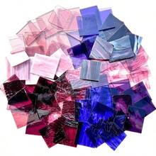 2.2lb Colorful Transparent Stained Glass Scraps, Irregular Stained Glass Sheets Making Projects, Tiles Pieces Crafts And Home Decor - Purple - View 4