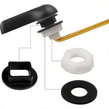 通用型马桶冲水把手更换套件，不锈钢链条搭配哑光黑色马桶冲水把手，适用于大多数马桶水箱