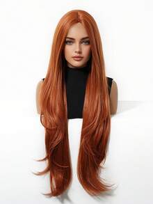 Peruca sintética ondulada extra longa de 81 cm (32 polegadas), na cor castanha, ideal para uso diário e festas. Resistente ao calor e perfeita para cosplay.