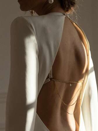 1pc Multilayer Metal Chain Body Jewelry, Fashionable For Summer Party, Wedding, Beach