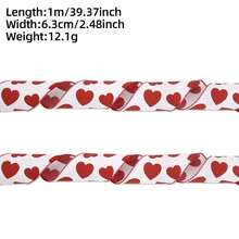 1pc Heart Print Ribbon, Valentine's Day Gift Wrapping Ribbon, Birthday, Wedding, Holiday Party, DIY Gift Box Decor Ribbon, Wire Edged To Hold Shape And Decorate - Multicolor - View 12