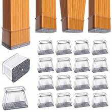 8/16/24 件装椅腿地板保护垫，防噪音家具垫，防刮擦椅套，耐用硅胶家具滑垫，保护地板、桌椅，适用于厨房、客厅和餐厅家具