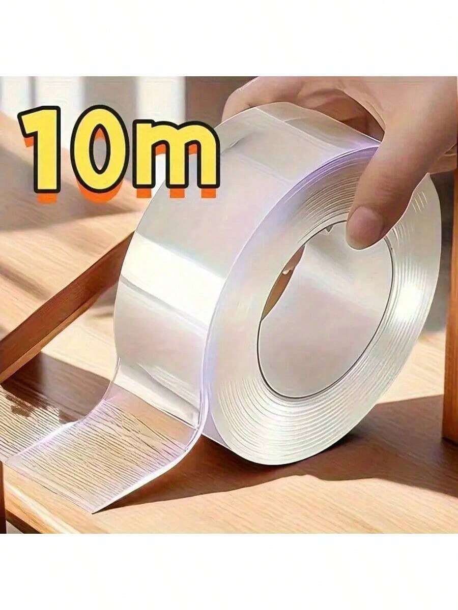 10m Super Strong Double-Sided Nano Tape, Thick, Transparent, No Residue, Suitable For Plastic, Wood, Glass And Metal Waterproof Bonding - Made Of PE Material, High Viscosity - Multicolor - View 1