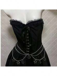 Punk Goth Steam Punk Five-Pointed Waist Chain, JK Accessory Skirt Chain, Subculture Waist Belt, Y2K - Screen - View 2
