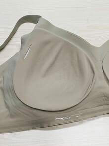 Plus-Size Green Women's Underwear, Solid Color, Wire-Free, Full Coverage, Wide Shoulder Bra, Elegant, Youthful, Comfortable, Breathable, Suitable For Sports, Yoga, And Home Use. - 綠色 - 查看 5