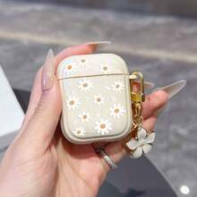 适用于 2/1/3、4、Pro 3 和 Pro 2 的无线蓝牙耳机保护套，TPU 材质，花朵图案，带钥匙扣，设计精美 - 彩色 - 查看 18