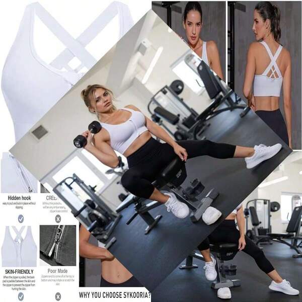 Adjustable Sports Bra For Women - High Support, Padded For Workout, Gym, Fitness, Running, Yoga