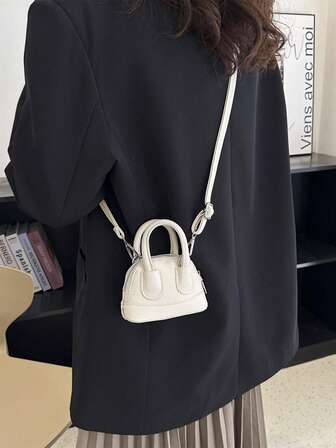 1pc Fashionable Retro Mini Shell Handbag, Cute & Compact, Suitable For Lipstick, Coins, Shoulder/Crossbody Bag For Women, All Season