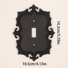 1pc Gothic Style Carved Switch Decorative Panel, Vintage Art Lighting Wall Control Panel, Home Wall Switch Beautifying Accessory, Comes With Screws, No Power Supply Needed - Black - View 13