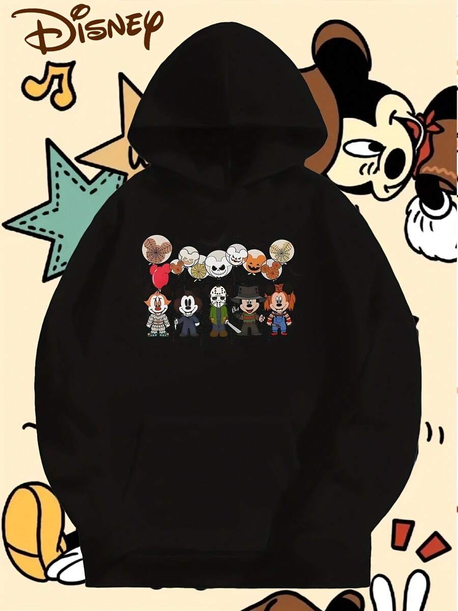 Women'S Nightmare Before Christmas Hooded Sweatshirt - Soft Long Sleeve Pullover With  & Sally Graphic, Tim Inspired Casual Winter Sweater, Machine Washable Cozy Fall & Winter Apparel, Sweatshirt For Women, Graphic Hoodie Women, Sweater For Women, Women Sweatshirt, Women' Hoodie, Women Hoodie, Women Clothe - 黑色 - 查看 1
