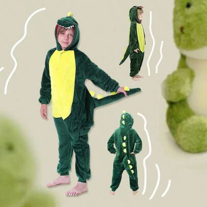 Pijama tipo mono de felpa acogedor unisex para decoración navideña, disfraz de anime para niños y niñas, pijama de franela para bebé con diseño de dibujos animados y animales como dinosaurio, gato y panda, trajes de una pieza para dormir, regalo de Navidad para el hogar.