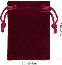 2025Nydotd 100pcs 2 X 2.8 Inch Black Velvet Cloth Jewelry Pouches Velvet Drawstring Bags Christmas Candy Gift Bag Pouch For Wedding Favors Gifts, Event Supplies Party Favors - 酒紅色 - 查看 2