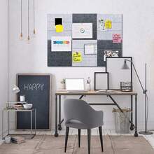 Tablones de Anuncios de Fieltro, 6 Azulejos de 11.8 X 11.8 Pulgadas Con 50 Pines de Empuje, Tableros de Notas Cuadrados Para Oficina, Hogar y Escuela - 1 - Ver 5