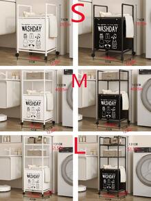 1件装多功能浴室落地式储物架移动洗衣篮衣物收纳架，适用于浴室、卧室、客厅、厨房、走廊，紧凑节省空间，带多层开放式置物架的滚动推车，外观可调节，便携式家居收纳方案，适用于小型公寓、宿舍、家庭衣橱，可收纳床单、毛巾、玩具、宠物用品等，是节日送礼佳品，适合返校季、万圣节、感恩节、圣诞节等节日。