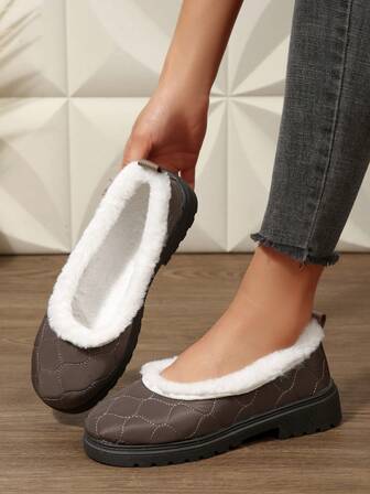 Fashionable Women's Christmas Style Holiday Shoes, Soft & Comfortable Indoor/Outdoor With Plush Lining, Lightweight & Comfortable Outdoor/Indoor Women Flats, Soft & Comfortable Embroidered Upper