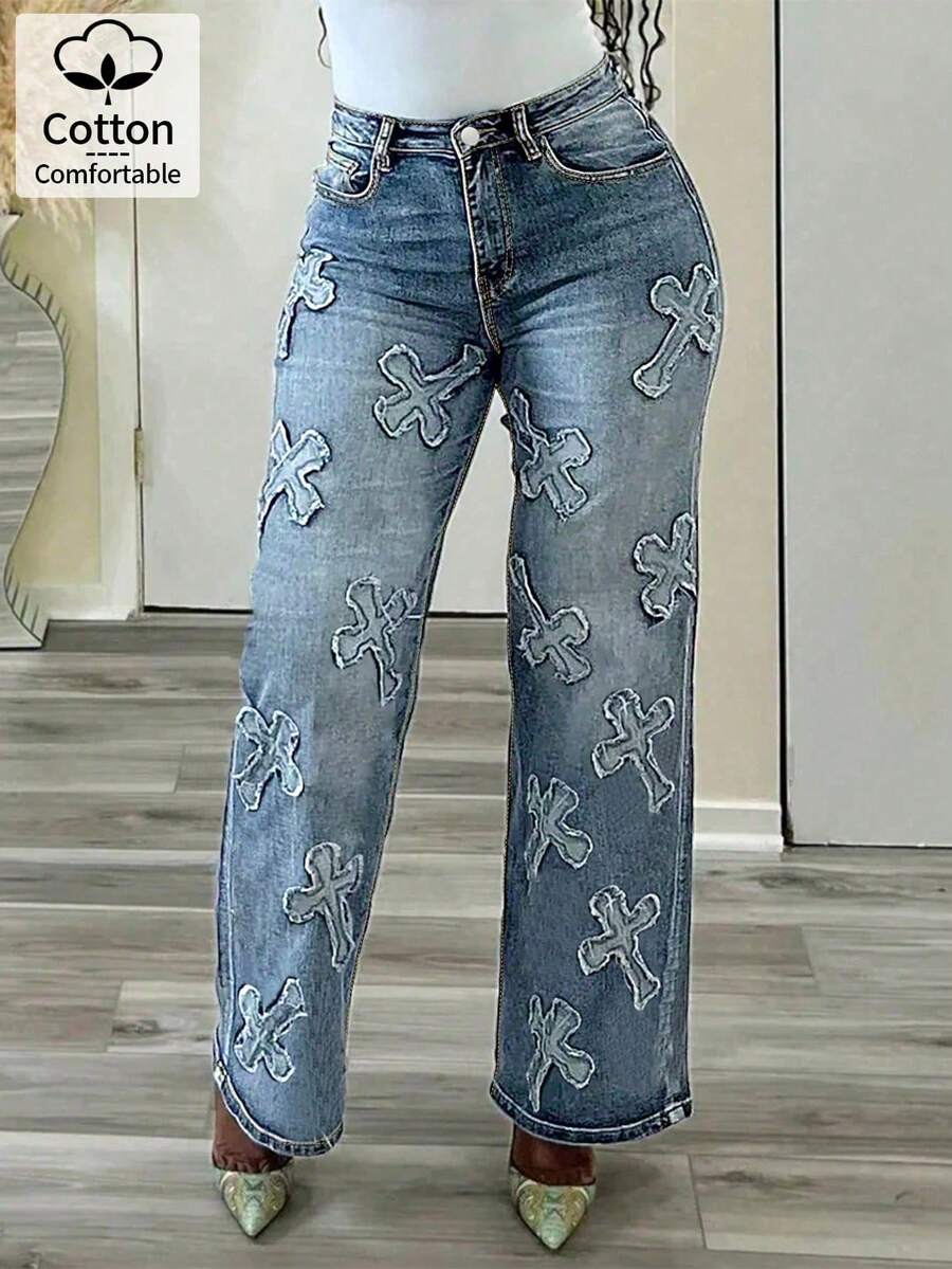 Women's Simple Everyday Straight Leg Jeans Casual Spring