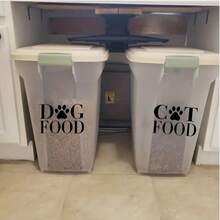 1pc Pet Food Sticker, Removable Vinyl Art Decal For Pet Food Storage Box, Car, RV, Outdoor Use - Black - View 7