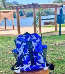 Popcorn Backpack With Adjustable And Removable Strap - Summer Print - New Release - Blue - View 1