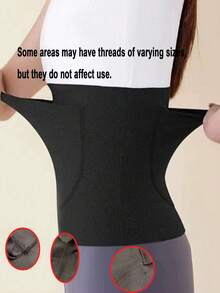 1pc Winter Thermal Double Pocket Waist Warmer Belt For Women, Warm Abdomen Protector With Pocket For Heating Pad, Thin Waist Belt