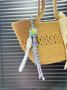 1pc Customized INS Style Minimalist Short Rope Woven Acrylic Plated Colorful English Letter Bead Heart Keychain, Cute Little Sun Acrylic Pendant, Gift For Friends, Family, Birthday Gifts, Customized Keychain, Customized Name, Customized Birthday Gift, Customized Phone Lanyard, Customized Bag Charm,Durable,Colorful,Cute,Adorable,Funny,Kawaii,Y2K,Stylish,Unisex,Casual,Custom,Personalized,Unique,Customized,Ideal Gifts For Him,Ideal Gifts For Her,Her,Boyfriend,Girlfriend,Family,Friends,Delicate Romance,Winter Grace