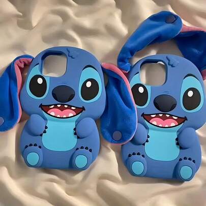 Blue Stitch Silicone Phone Case, Suitable For IPhone 17/16/15/14/13/12/11 Plus Pro Max, Cartoon Cute & Fashionable Phone Case, Ideal Gift