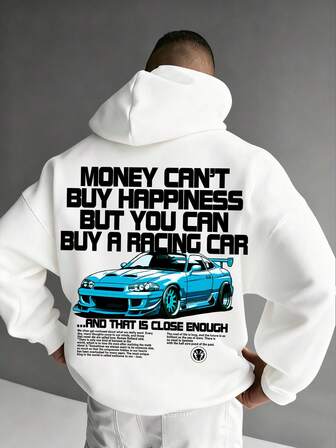 Herrtröja med lång ärm och huva i fleece för vardagsbruk, sport och pendling