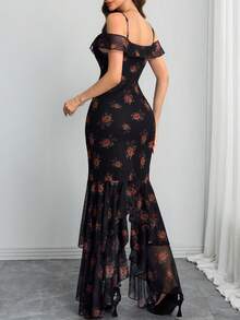 Đầm slip nữ phong cách Gothic thanh lịch cổ điển với họa tiết hoa nhí, nhiều lớp lãng mạn với đường viền bất đối xứng, phù hợp cho các buổi hẹn hò hàng ngày, lễ hội và kỳ nghỉ hè. - Nhiều màu - Xem 6