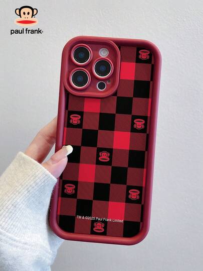  官方授权 Paul Frank 酒红色手机壳，全方位防震保护，带摄像头保护盖，适用于 13/14/15/16/17 Pro Max